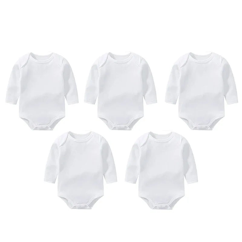 Body Neonato a Manica Lunga 100% Cotone – Bianco Unisex