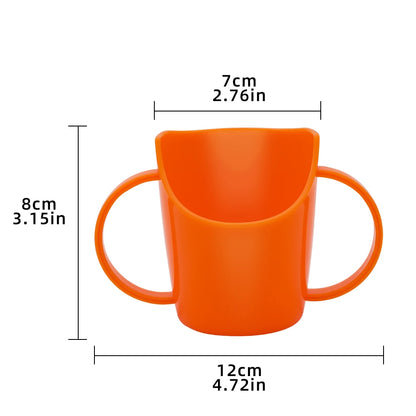 Tazza Inclinata con Manici per Bambini – Bicchiere Educativo 80 ml per l'Apprendimento Autonomo