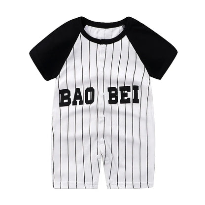 Pagliaccetto in Cotone per Neonato – Tutina a Maniche Corte con Stampe, Body Intero Unisex per Neonati