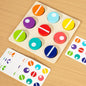 Puzzle in Legno per Bambini – Gioco di Abbinamento Colori e Simboli con Carte Modello
