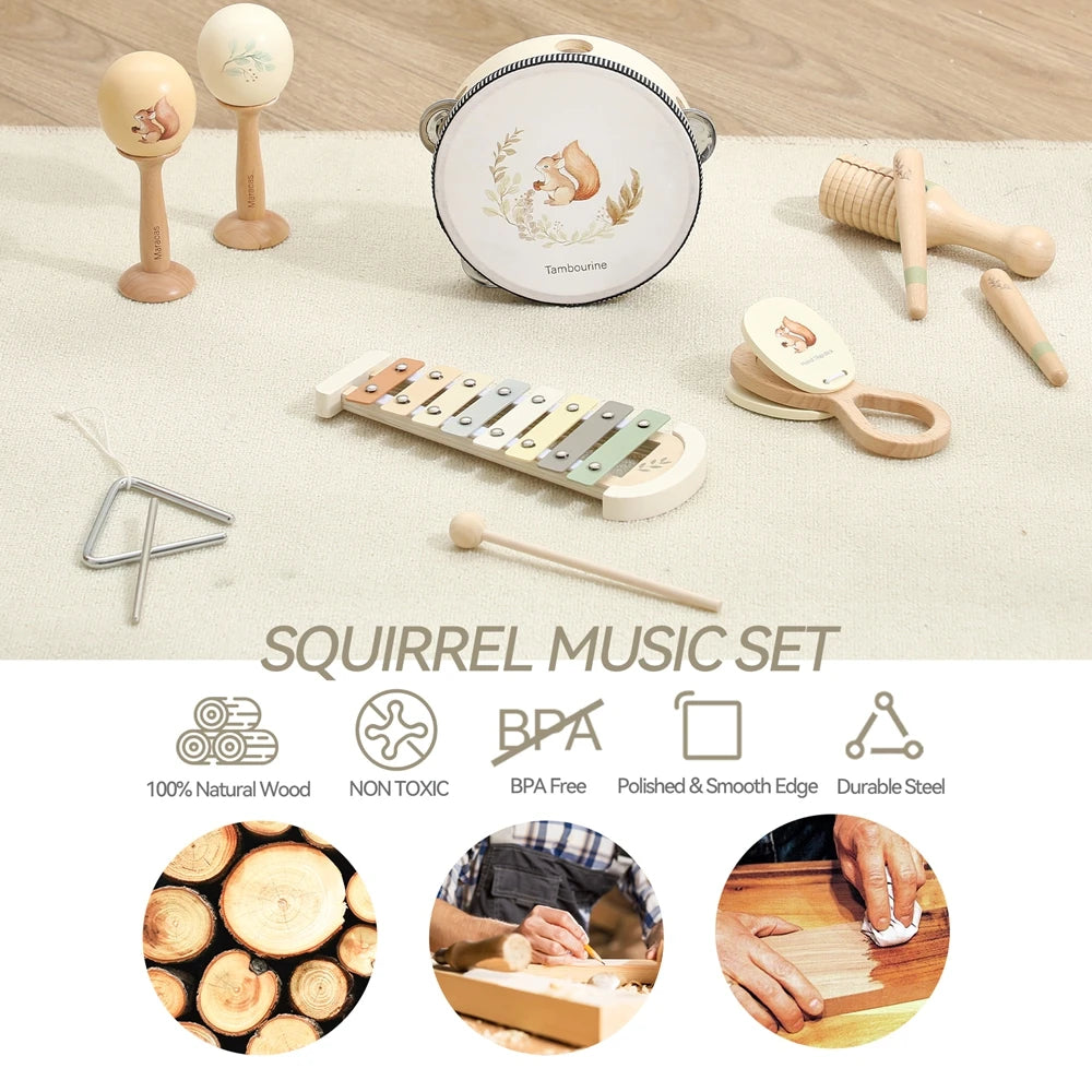 Strumenti Musicali Montessori in Legno per Bambini – Gioco Educativo Sensoriale
