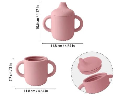Bicchiere da Apprendimento in Silicone con Manici e Beccuccio – 180 ml