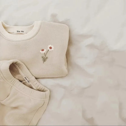 Completo Felpato Bambino e Bambina con Felpa e Pantaloni | Tuta Invernale in Cotone 0-6 Anni