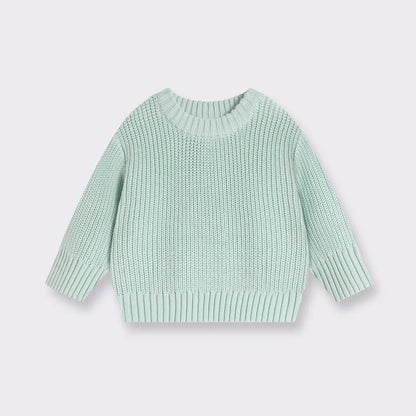 Maglione Bambini in Cotone a Maglia – Pullover Girocollo Invernale Unisex