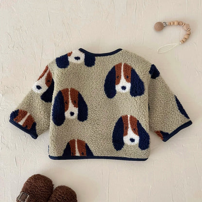 Giacca Bambino in Pile Sherpa – Cardigan Foderato con Bottoni a Pressione