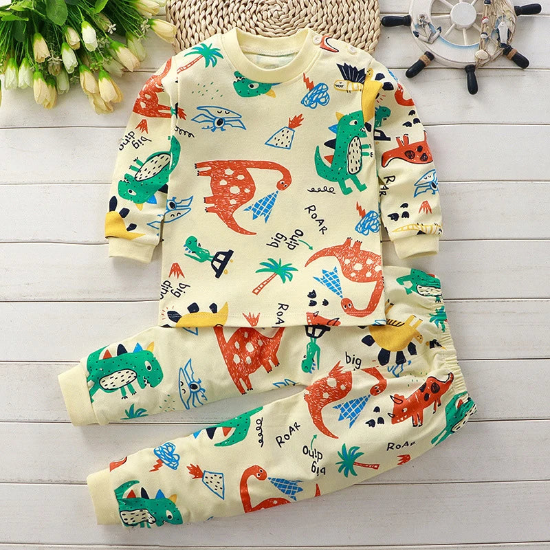 Pigiama Bambino 2 Pezzi 100% Cotone – Maglia a Manica Lunga e Pantaloni