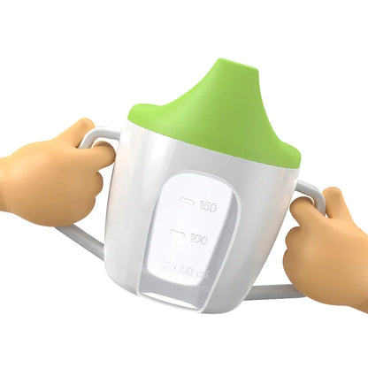 Tazza Primi Sorsi Bambini 200 ml – Bicchiere di Apprendimento con Beccuccio e Doppi Manici