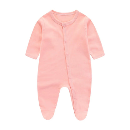Tutina Intera Neonato 100% Cotone – Manica Lunga con Bottoni Frontali