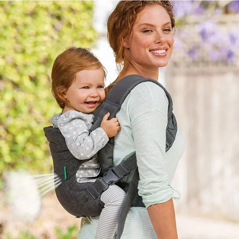Marsupio Ergonomico 4 Posizioni per Neonati e Bambini – Imbracatura Regolabile con Supporto Lombare