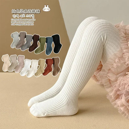 Calzamaglia in Cotone Elasticizzato per Bambine | Collant Caldi e Morbidi 1-9 Anni