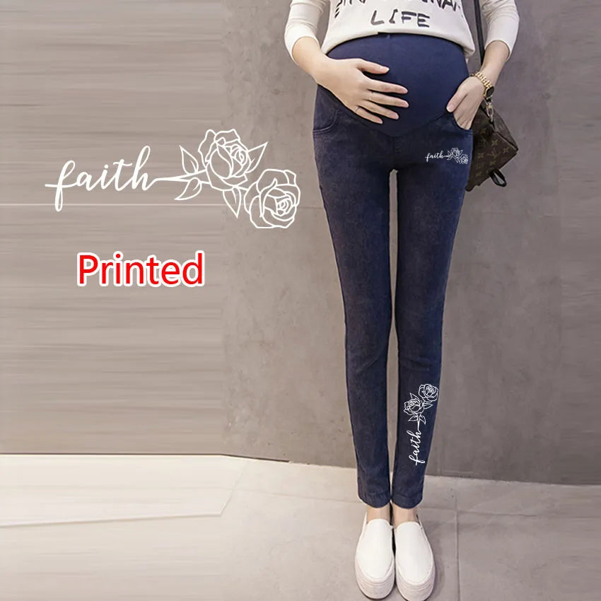 Jeans Premaman Elasticizzati con Fascia Regolabile in Vita