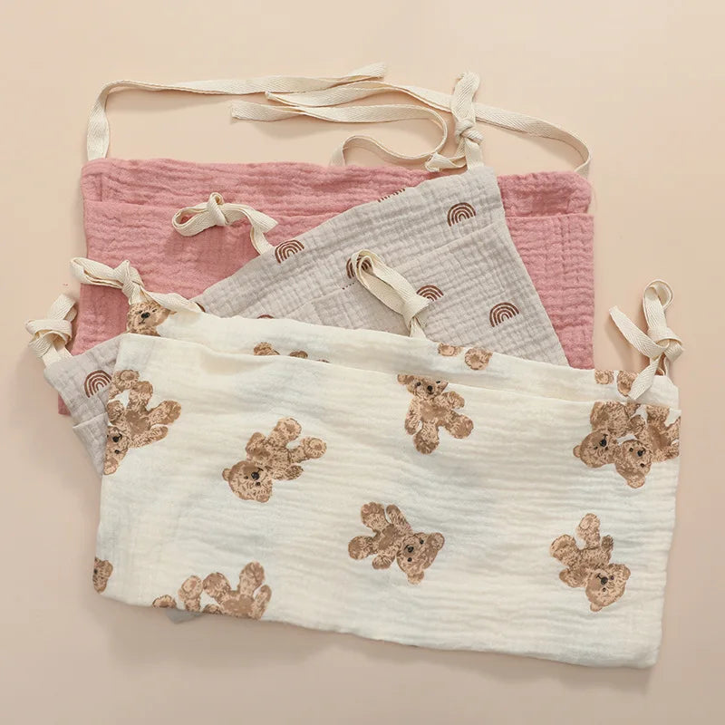 Organizer da Culla in Cotone – Porta Pannolini e Accessori Neonato con Doppia Tasca