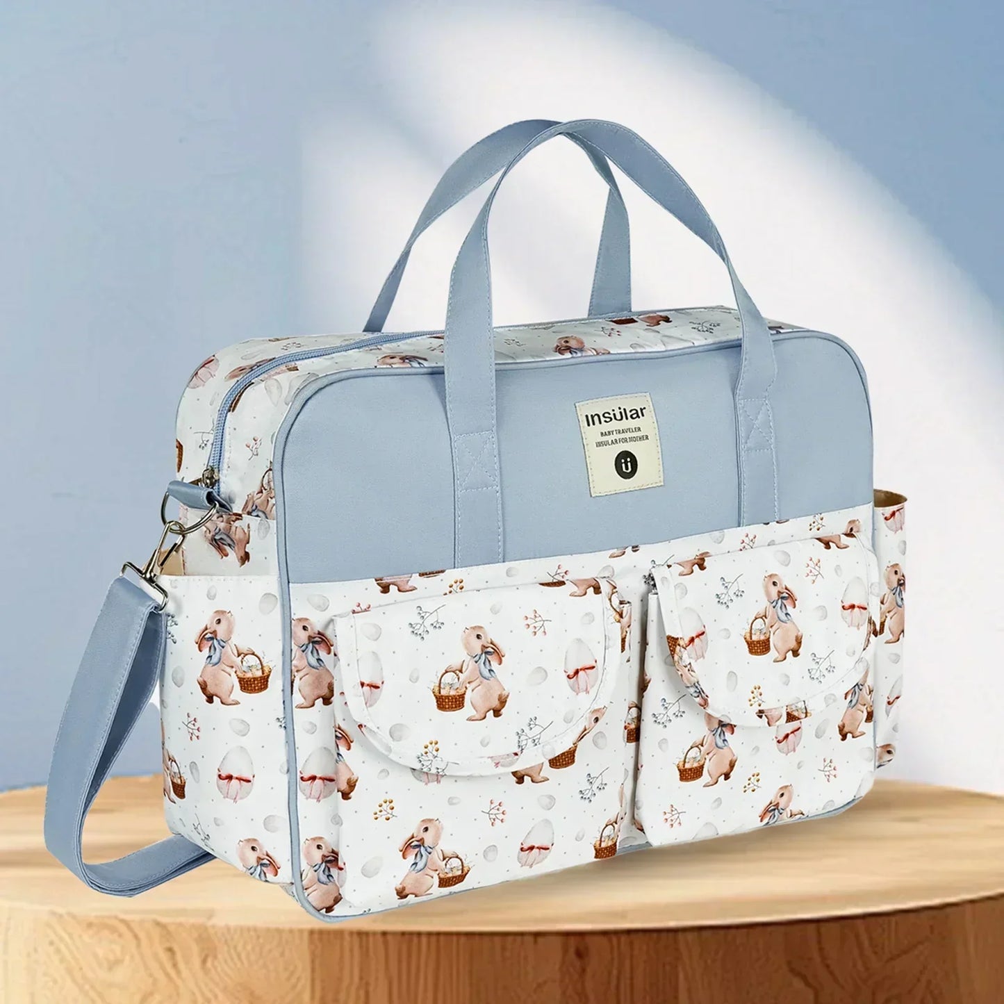 Borsa Fasciatoio Mamma e Neonato Impermeabile con Tracolla e Ampia Apertura