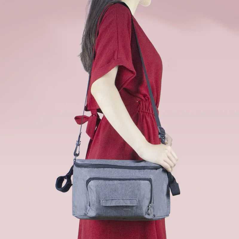 Organizer per Passeggino Multifunzione – Borsa Portaoggetti con Porta Biberon e Tasca Salviette