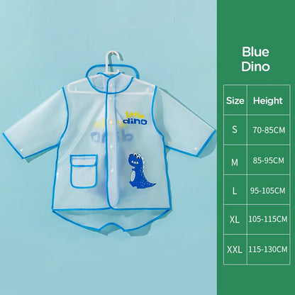 Impermeabile Bambini in PVC con Cappuccio e Visiera Trasparente – Giacca Antipioggia con Dettagli Riflettenti
