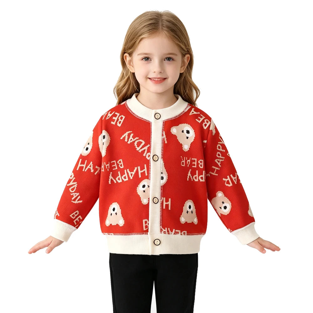 Cardigan Bambini con Bottoni – Maglia a Maniche Lunghe per Autunno e Mezza Stagione