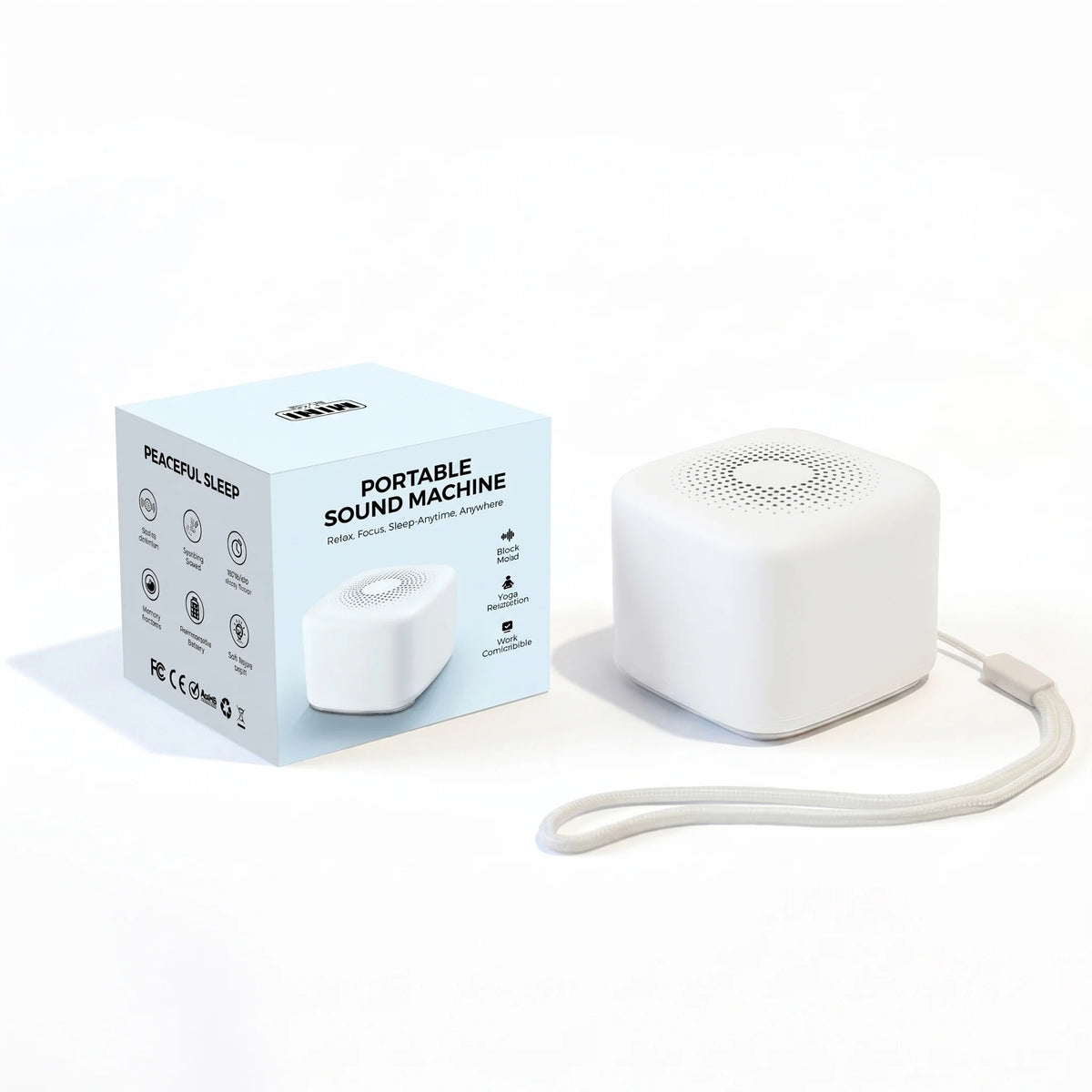 Macchina Rumore Bianco Neonato Portatile – 30 Suoni, Luce Notturna e Timer