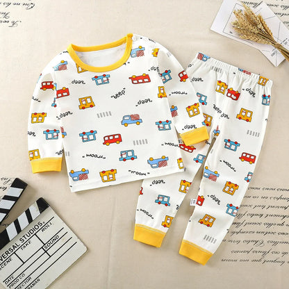Pigiama Bambino 2 Pezzi 100% Cotone – Maglia a Manica Lunga e Pantaloni