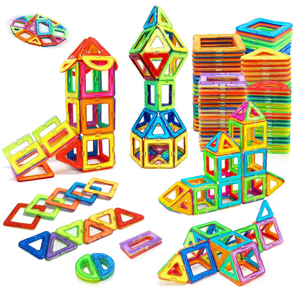 Costruzioni Magnetiche Colorate – Gioco Creativo di Forme Geometriche 32/56 Pezzi