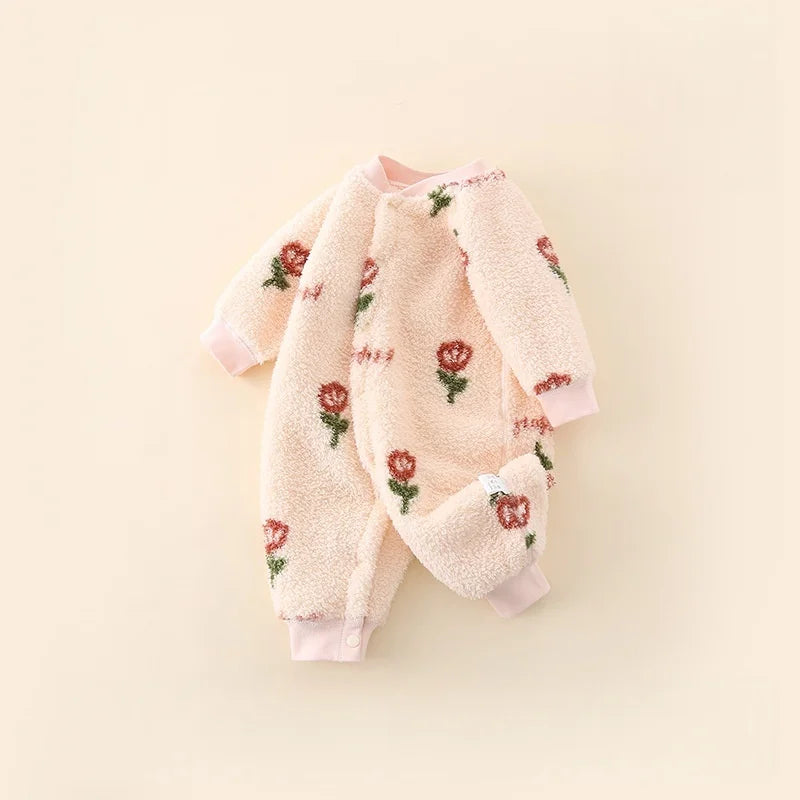 Tutina Invernale Neonato in Pile Morbido – Pagliaccetto Unisex a Manica Lunga 0-24 Mesi