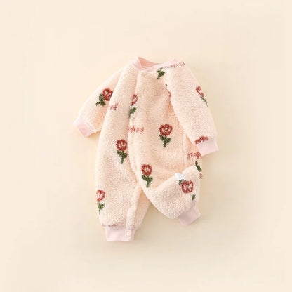 Tutina Invernale Neonato in Pile Morbido – Pagliaccetto Unisex a Manica Lunga 0-24 Mesi