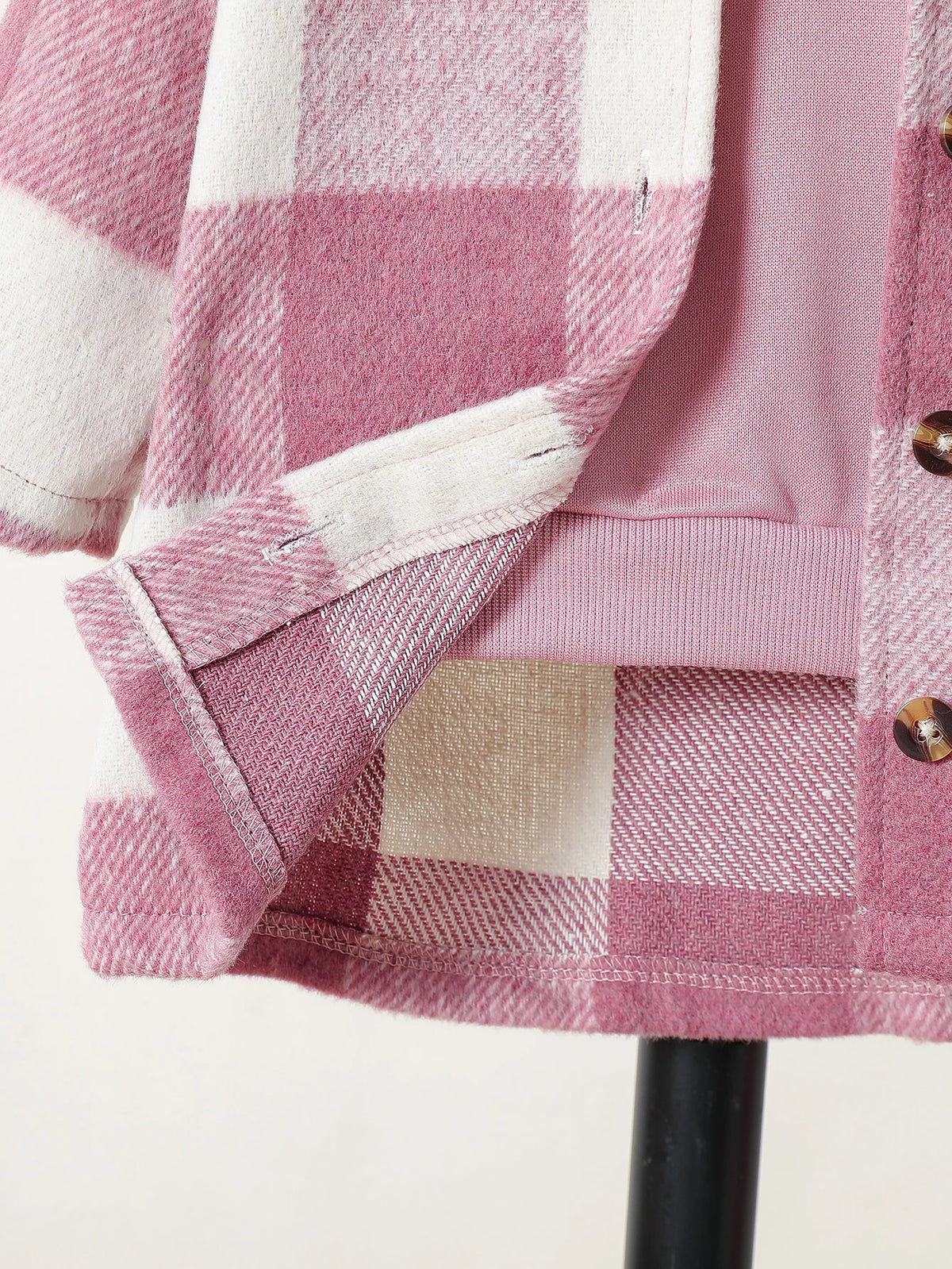 Completo Autunnale Bambina 3 Pezzi – Giacca a Quadri, Felpa con Cappuccio e Pantaloni Rosa