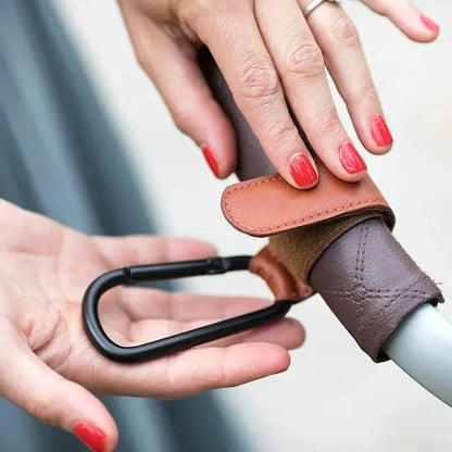 Ganci Premium per Passeggino in Pelle PU – Moschettoni Universali per Borsa Fasciatoio e Accessori