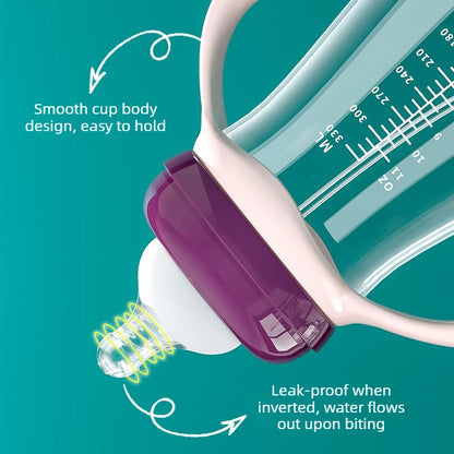 Biberon Anticolica con Cannuccia Zavorrata, Manici e Tettarella in Silicone – 240/330 ml