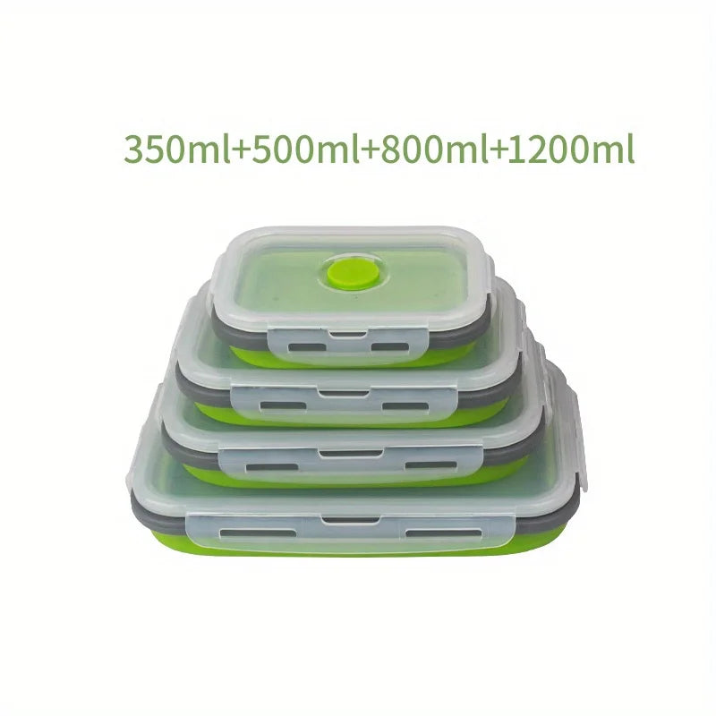 Contenitore Pappa Pieghevole in Silicone – Lunch Box Salvaspazio per Bambini e Mamme, Singolo o Set 4 Pezzi