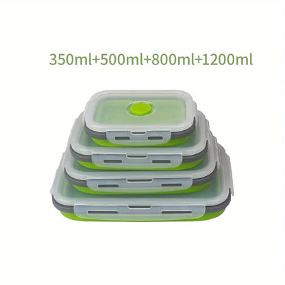 Contenitore Pappa Pieghevole in Silicone – Lunch Box Salvaspazio per Bambini e Mamme, Singolo o Set 4 Pezzi