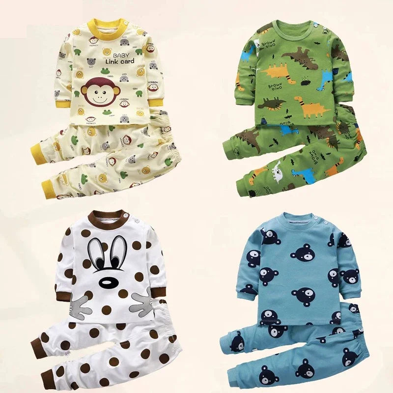 Pigiama Bambino 2 Pezzi 100% Cotone – Maglia a Manica Lunga e Pantaloni
