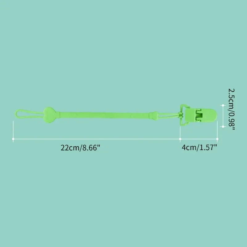 Laccetto Porta Ciuccio in Silicone con Clip – Catenella Anticaduta per Ciuccio e Massaggiagengive 22 cm