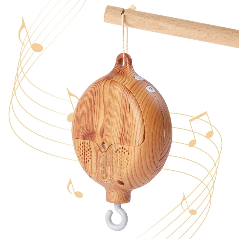 Carillon Musicale per Culla Effetto Legno – 35 Melodie e Rotazione