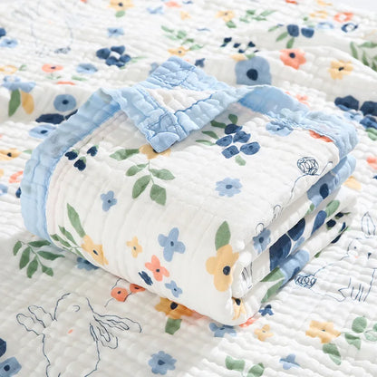 Copertina Neonato in Garza di Cotone 6 Strati 110×110 cm – Leggera, Traspirante e Morbida