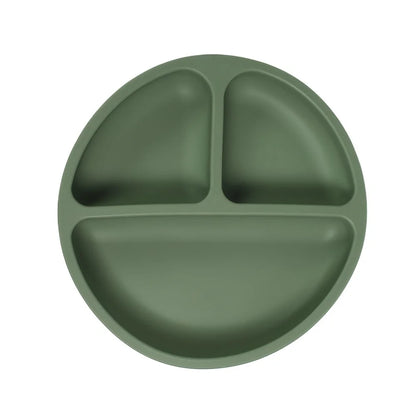 Piatto Svezzamento in Silicone con 4 Ventose – Piatto Pappa Antiscivolo a 3 Scomparti