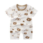 Pagliaccetto in Cotone per Neonato – Tutina a Maniche Corte con Stampe, Body Intero Unisex per Neonati