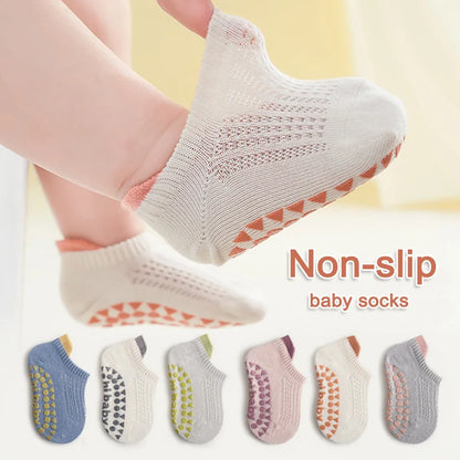 Set 6 Paia di Calzini Antiscivolo in Cotone per Bambini