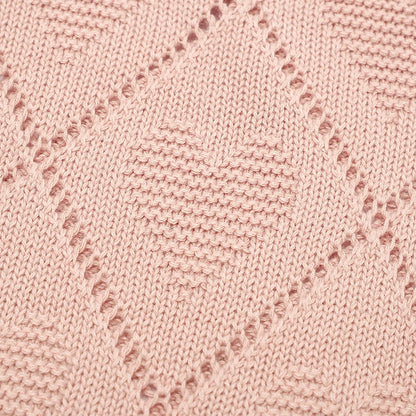 Copertina Neonato Multifunzione in Cotone 70 × 90 cm – Plaid in Maglia per Culla, Passeggino e Avvolgimento