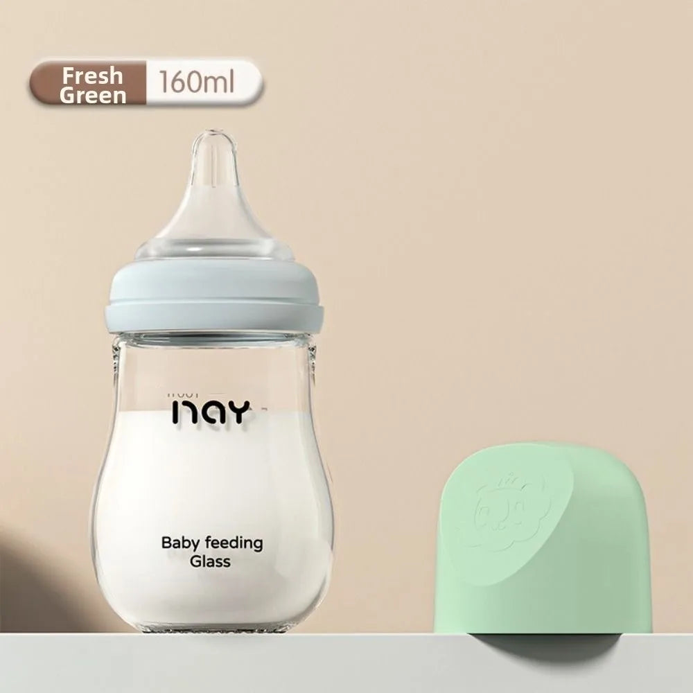 Biberon Anticolica in Vetro Borosilicato con Tettarella in Silicone Liquido – 80/160 ml