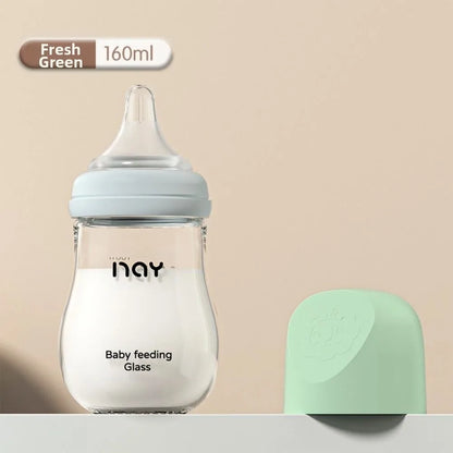 Biberon Anticolica in Vetro Borosilicato con Tettarella in Silicone Liquido – 80/160 ml