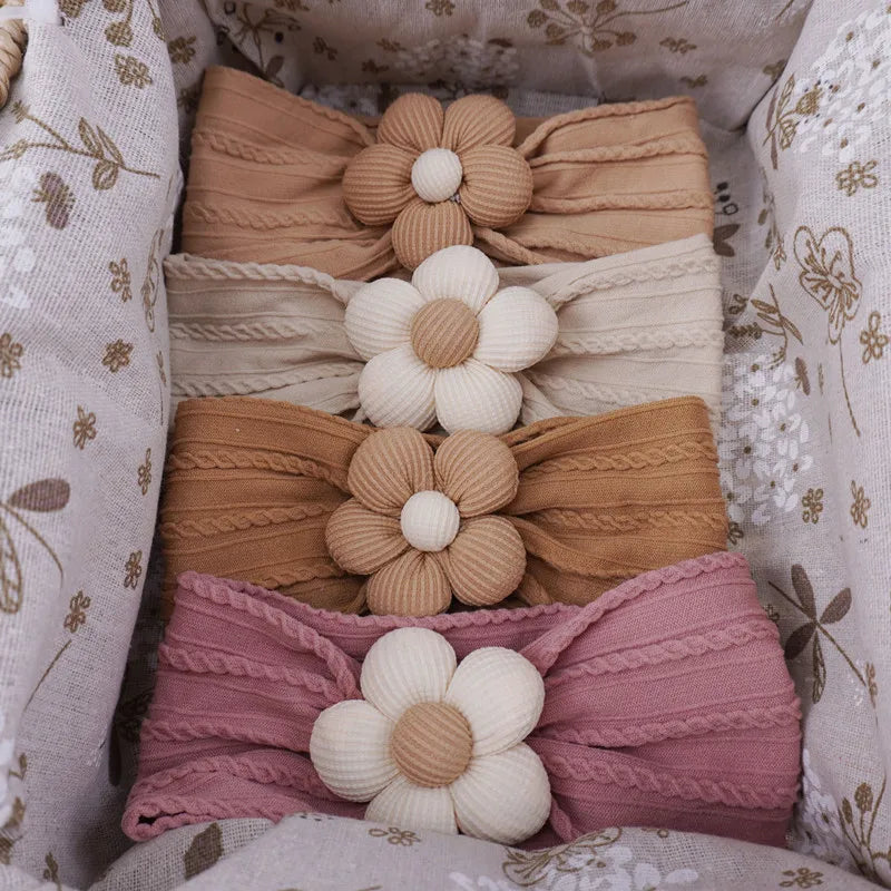 Fascia Elastica per Capelli con Fiore per Neonata e Bambina