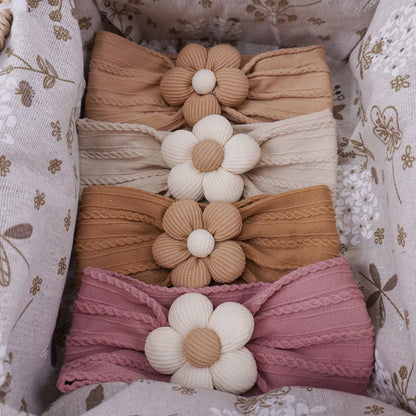Fascia Elastica per Capelli con Fiore per Neonata e Bambina
