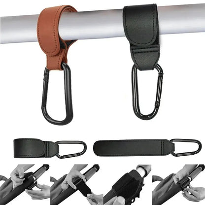 Ganci Premium per Passeggino in Pelle PU – Moschettoni Universali per Borsa Fasciatoio e Accessori