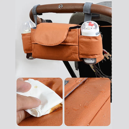 Organizer Passeggino Premium Impermeabile – Borsa Portaoggetti con Portabiberon, Tasche Multiple e Accesso Salviette