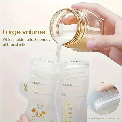 Sacche per Conservazione Latte Materno 250 ml – Contenitori con Doppia Chiusura Antiperdita Set da 30 e 60 pz