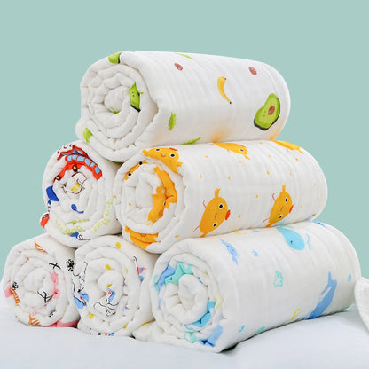 Telo Bagnetto in Garza di Cotone 4 Strati 70×90 cm per Neonati e Bambini