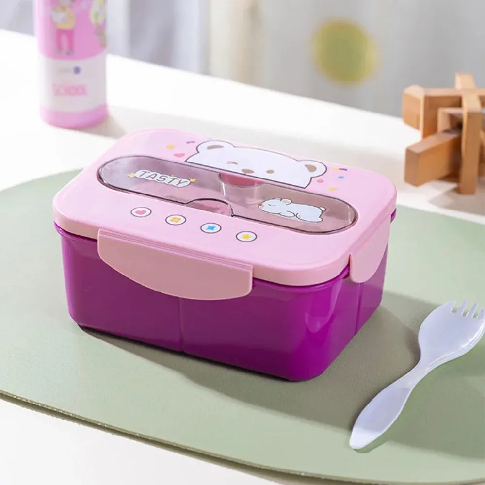 Portapranzo Bambini 1200 ml con Scomparti e Forchetta Integrata – Lunch Box con Chiusura Ermetica