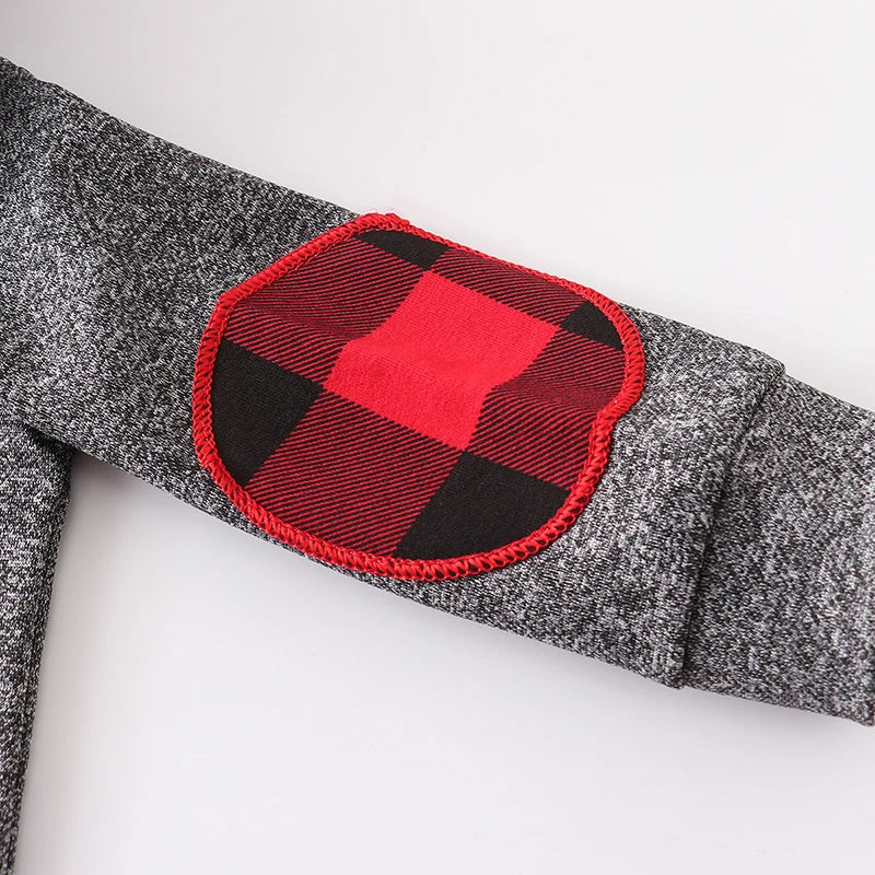 Felpa Leggera con Cappuccio Bambino 100% Cotone – Maglia a Maniche Lunghe con Dettagli a Quadri