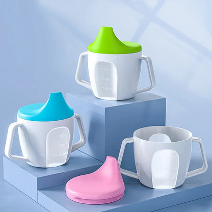 Tazza Primi Sorsi Bambini 200 ml – Bicchiere di Apprendimento con Beccuccio e Doppi Manici