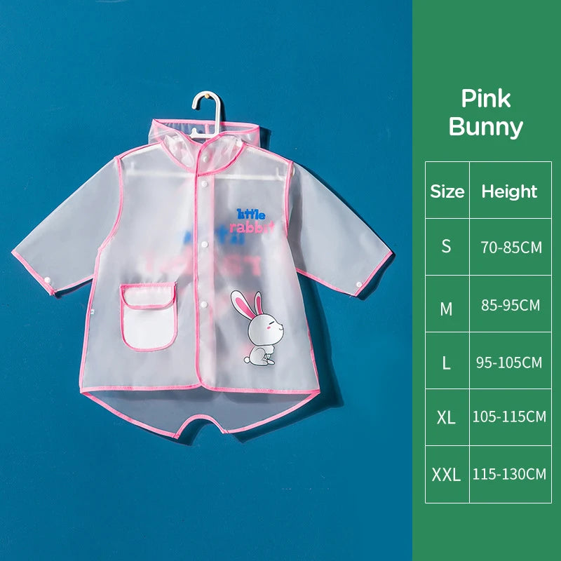 Impermeabile Bambini in PVC con Cappuccio e Visiera Trasparente – Giacca Antipioggia con Dettagli Riflettenti